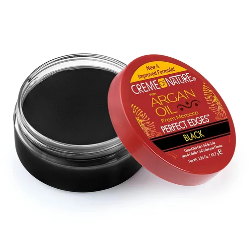 Vista 2 de Creme of Nature Perfect Edges Gel de control de bordes negro, 24 horas de duración con cobertura y brillo de canas, teñido sin descamación, domador