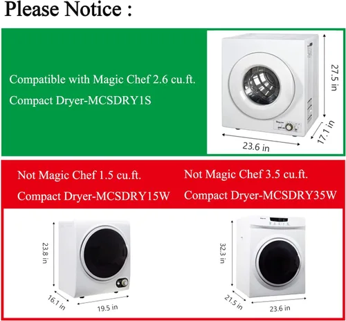 Vista 5 de Cinturón de ventilador compacto portátil sin costuras compatible con Magic Chef MCSDRY1S
