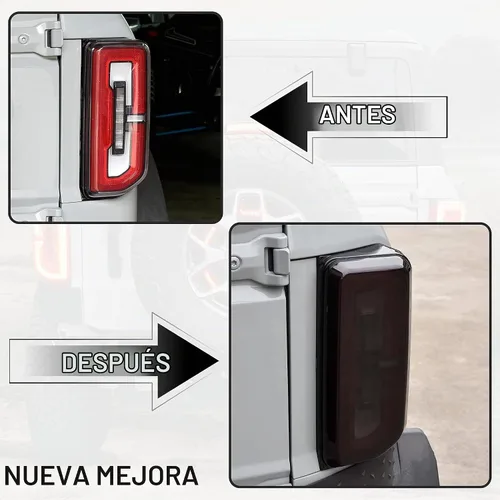 Vista 4 de Cubiertas de luz trasera negra ahumada para accesorios Bronco