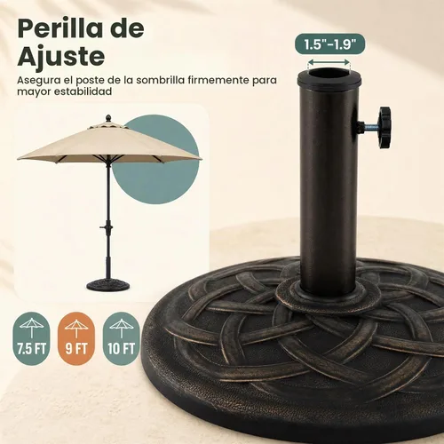Vista 6 de Giantex Base de sombrilla para patio de 43 libras, soporte resistente