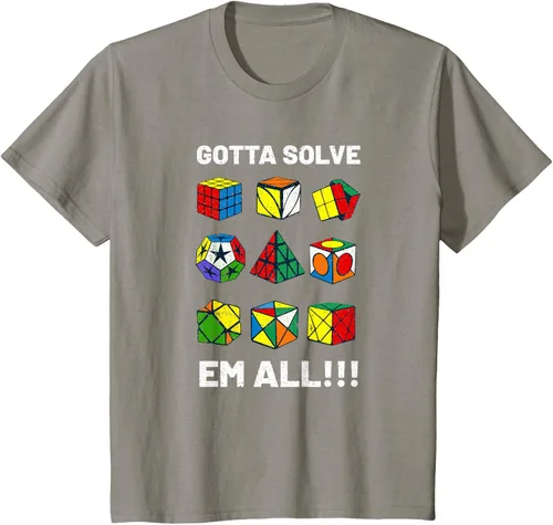 Vista 32 de Camiseta competitiva Puzzle Cube Gotta Solve Em All Speed Cubing