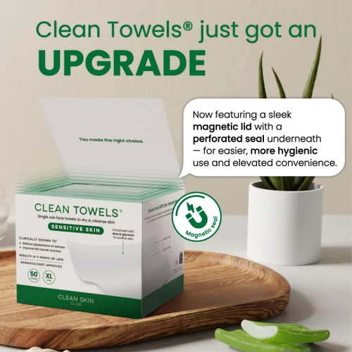 Vista 7 de CLEAN SKIN CLUB Sensitive Skin Clean Towels® XL, toallitas secas desechables ultrasuaves con infusión de aloe y glicerina, XL, 1 paquete