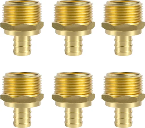 Vista 8 de SUNGATOR Paquete de 2 adaptadores machos Pex de 1 pulgada, latón sin plomo, accesorios Pex de 1 pulgada