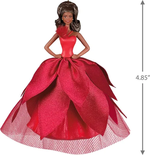 Vista 5 de Hallmark Keepsake Adorno de Navidad de plástico 2022 Muñeca Barbie de vacaciones negra