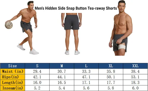 Vista 6 de Deyeek Pantalones cortos para hombre, pantalones cortos de recuperación de rodilla con bolsillos para hombre, adaptativos, posteriores a la cadera