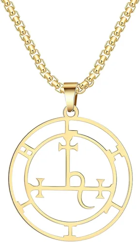 Vista 7 de EUEAVAN Sigil of Lilith Collar para mujeres y hombres Hécate gótico Lilith Diosa Sigil colgante Lucifer Signo mitología pagana joyería regalo