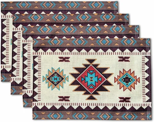 Vista 11 de Camino de mesa rectangular geométrico del suroeste de 70 x 13 pulgadas, decoración para jardín, granja, boda, fiesta, vacaciones, cena, decoración