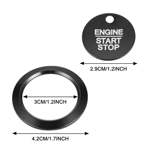 Vista 2 de TOMALL Cubierta de botón de arranque y parada del motor de aluminio Compatible con Ford F-150 2016-2021 Tapa de botón de encendido del motor