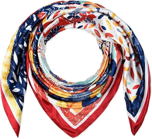 Vista 42 de corciova - Bufanda cuadrada grande para mujer, diadema sedosa para cabello rizado, lazo para dormir por la noche, bandana a la moda, 35 x 35