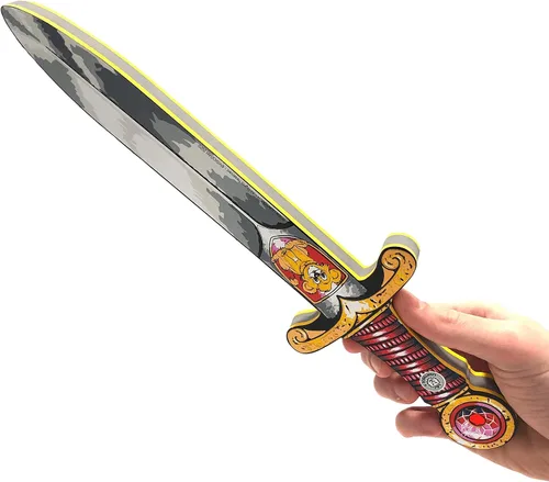 Vista 4 de Liontouch Mini espadas de juguete de león para dos niños, azul y rojo, espada de bolsillo medieval de caballero para juegos de simulación en espuma