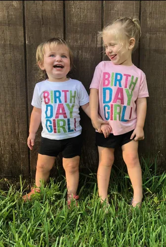 Vista 4 de SoRock Camisa de cumpleaños para niña con purpurina