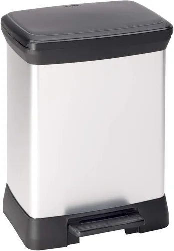 Vista 14 de Curver Tapa en acero inoxidable como acabado, reciclaje perfecto para uso doméstico en interiores para eliminación de basura, 50 litros, metálico