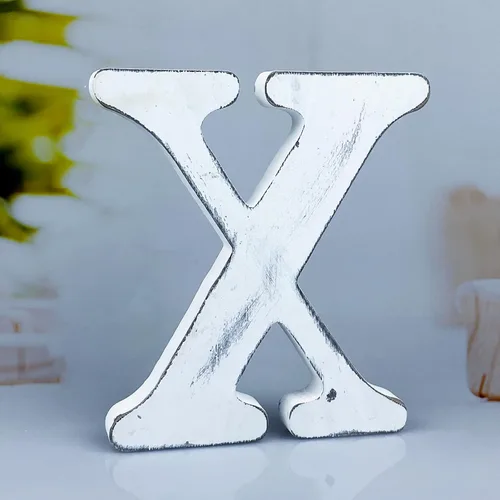Vista 31 de Letras rústicas de madera blanca de 6 pulgadas, letras de madera sin terminar para decoración de pared, letras blancas retro de pie, decoración