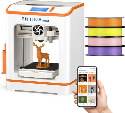 Vista 10 de Entina Tina2C Impresora 3D para principiantes, mini impresora 3D de arranque totalmente montada, comienza en 8 minutos, control de aplicación