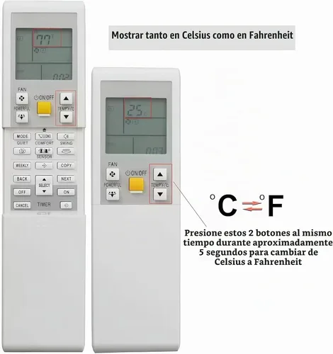 Vista 2 de Mando a Distancia de Repuesto para Aire Acondicionado de CA Daikin ARC452A9 ARC452A10 ARC452A19 ARC452A20 ARC452A21 ARC452A23 ARC466A36