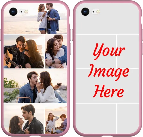 Vista 21 de Funda de teléfono con foto personalizada para iPhone 7 8 SE 2020 2022, imagen/texto personalizado, cubierta negra suave y delgada, regalo único