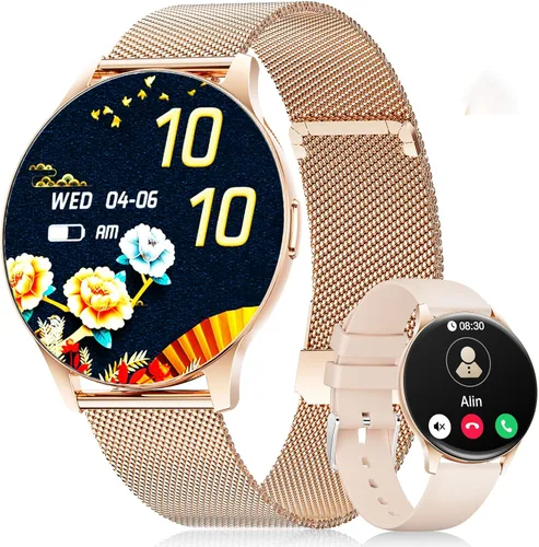Vista 10 de LIGE Reloj inteligente para mujer, pantalla AMOLED de 1.43 pulgadas con respuesta/llamada para iPhone/Android/Samsung, rastreador de actividad
