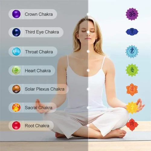 Vista 5 de Brazalete GelConnie de piedras de lava, 7 chakras, 0.32 pulgadas, piedra natural, para curación, alivio del estrés, yoga, ansiedad, aromaterapia