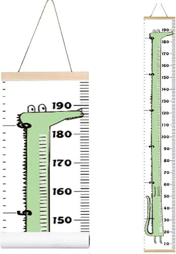 Vista 14 de Tabla de crecimiento para niños, marco de madera, lienzo de tela, regla de medición de altura de bebé a adulto para decoración de habitación