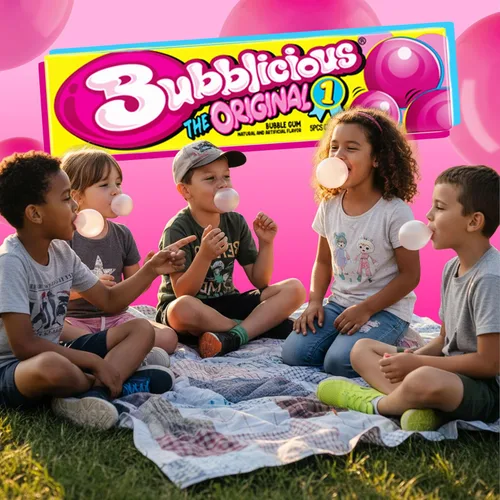 Vista 7 de Bubblicious Goma de mascar para adultos y niños, 18 paquetes de 5 piezas (90 piezas en total) Individually Wrapped Bubblegum, Bulk Pack, Great for