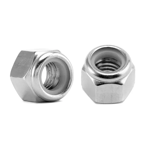 Vista 8 de Tuercas hexagonales de bloqueo con inserción de nailon 1/4-20, 100 piezas, tuercas hexagonales de bloqueo de acero inoxidable 304, accionamiento
