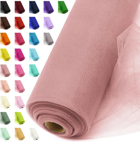 Vista 33 de Rollos de tela de tul, 54 pulgadas por 10 yardas (30 pies), cinta de tul para decoración de fiestas de boda, rollo de tela transparente en bobina