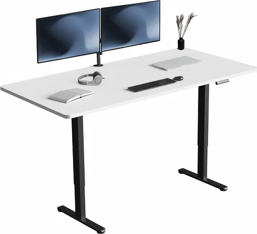 Vista 72 de VIVO DESK-KIT-E2B1B - Escritorio eléctrico de pie con motor doble, ajuste de altura de memoria, serie E2B, marco negro superior negro, DESK-KIT-E2B1B