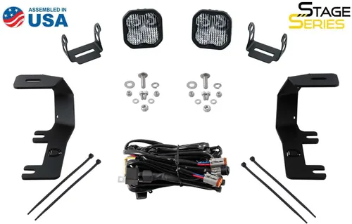 Vista 9 de Kit de luz de cuneta retroiluminada Diode Dynamics Serie Stage compatible con Chevrolet Silverado 1500 2014-2019, C2 1.0 Sport Combo Amarillo