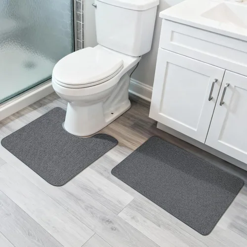 Vista 29 de Tapete de baño ultrafino, con base de goma, antideslizante, secado rápido, lavable a máquina, pelo bajo, absorbente, para ducha exterior, fregadero