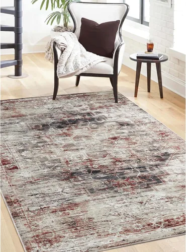 Vista 19 de SUPERIOR Medallion - Alfombra lavable, respaldo de algodón, alfombra para mesa de comedor, alfombra para vestíbulo, de fácil cuidado, alfombra Negro