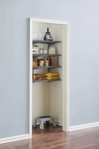 Vista 8 de Rubbermaid Sistema de estantes de organización de despensa de 36 pulgadas, montaje directo en pared, 4 estantes y kit de accesorios de montaje