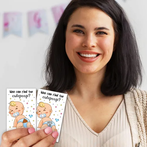 Vista 5 de 40 tarjetas de juego para rascar para baby shower, boletos de lotería para rascar con lindo chico, juegos de fiesta de baby shower, divertidas ideas