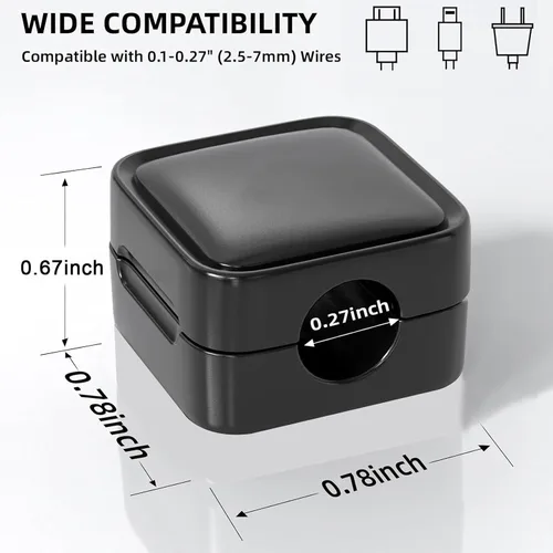 Vista 4 de IFNOW Paquete de 6 clips magnéticos para cables para mesita de noche, soporte de cable autoadhesivo en blanco y negro, clip ajustable para negro