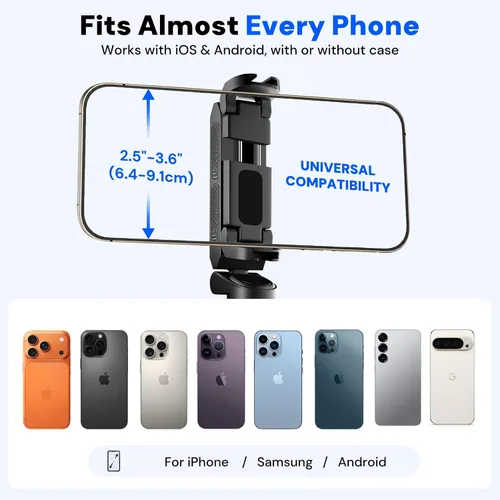 Vista 8 de Mini Selfie Stick Tripod, 4" Pocket-Sized Selfie Stick with Bluetooth Remote, 4-Leg Reinforced Stand, 360° Rotation, 3.8 oz Lightweight for