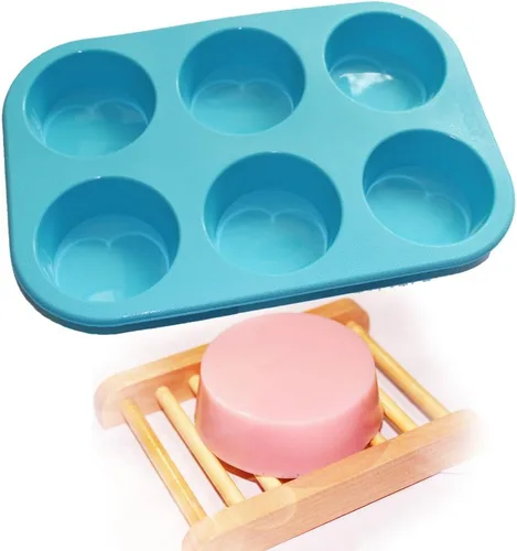 Vista 7 de X-Haibei moldes circulares de silicona para jabón, chocolate, gelatina, panquecito, cupcake, horneado