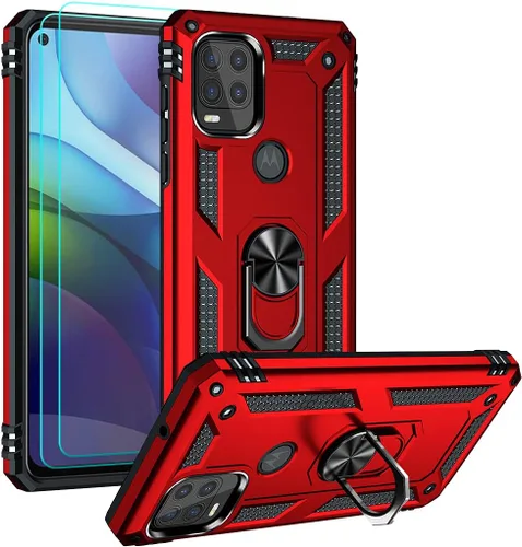 Vista 8 de Androgate Funda compatible con Moto G Stylus 5G con protector de pantalla HD, soporte de anillo de grado militar, soporte para automóvil, prueba