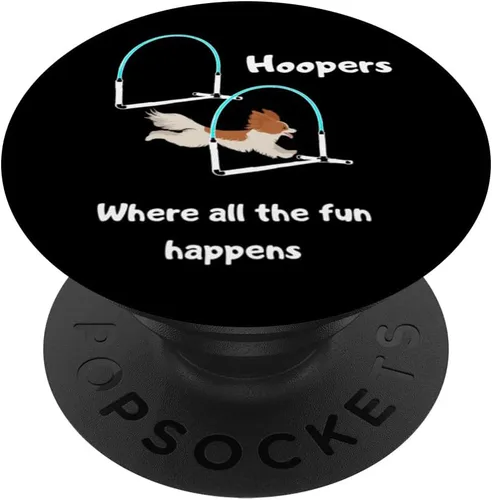 Vista 6 de Dog Agility - Dog Hoopers - all the fun happens - papillon PopSockets MagSafe PopGrip for iPhone