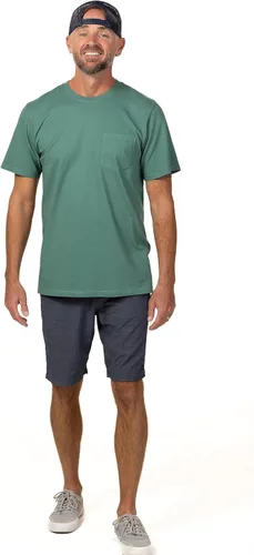 Vista 5 de Camiseta de bolsillo para hombre, 100% algodón orgánico, ajuste clásico, suave, de manga corta, con bolsillo