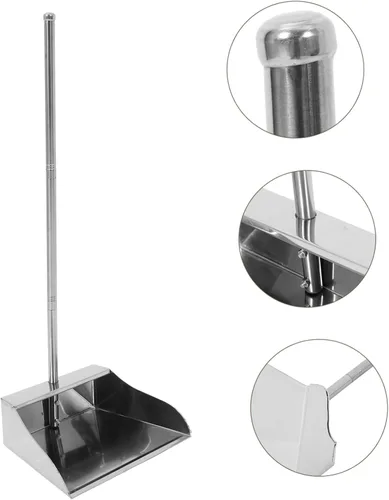 Vista 6 de Healifty Pala de basura, herramientas de limpieza de basura, recogedor de acero inoxidable con mango cómodo para el hogar