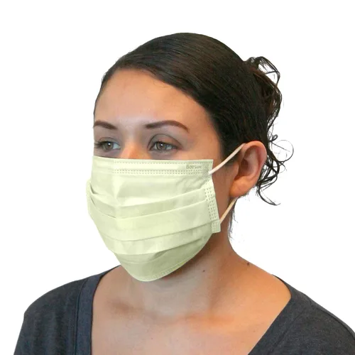 Vista 2 de BE2100Ycase - Mascarillas con lazo para las orejas, color amarillo (paquete de 400)