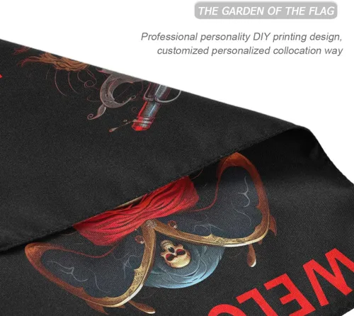 Vista 4 de Bandera de pirata de bienvenida personalizada con tu nombre, bandera de jardín de 12 x 18 pulgadas, bandera náutica de barco de doble cara, regalos