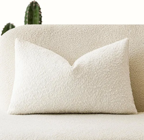 Vista 61 de Foindtower Fundas de almohada decorativas con textura de boucle, fundas de almohada sólidas, neutrales, suaves y acogedoras para silla, sofá