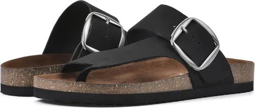 Vista 3 de WHITE MOUNTAIN Sandalia Harley con plantilla para mujer, Blanco