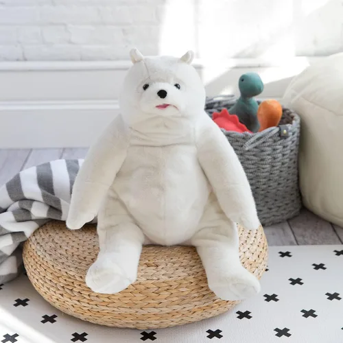 Vista 5 de Manhattan Toy Oso de peluche Kodiak crema de 18 pulgadas con piel sintética y patas parecidas a gamuza