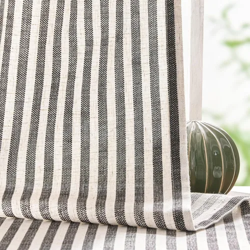 Vista 56 de jinchan Linen Blackout Curtains Back Tab 96 Inch 2 Panels Striped Blue Blue Stripe Lined