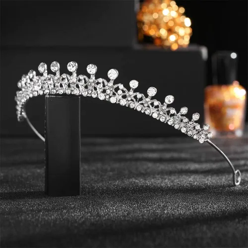 Vista 7 de Crystal Tiara Crown For Women Bridal Hair Ornaments for Birthday Pageant Wedding Prom Women Girls Hair Accessories