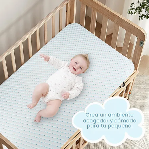 Vista 7 de Colchón mini para cuna, 38 x 24 x 4 pulgadas, colchón portátil de espuma viscoelástica de doble cara, suave y transpirable, para cunas mini