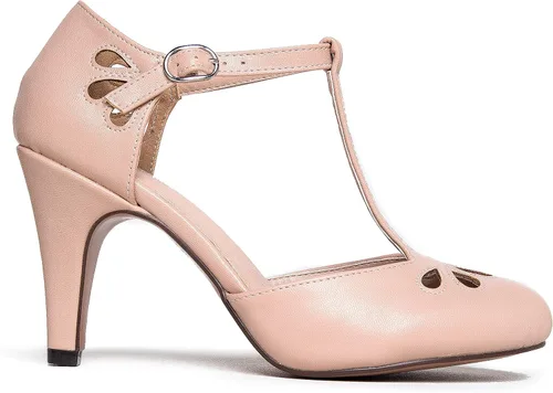 Vista 2 de Adams Pepper - Zapatos de tacón, estilo retro, con correa en T