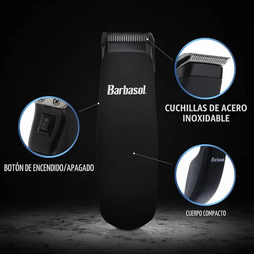 Vista 3 de Barbasol - Recortador de retoque para hombres, recortadora eléctrica compacta de precisión XTREME para barba y cabello con cuchillas de acero