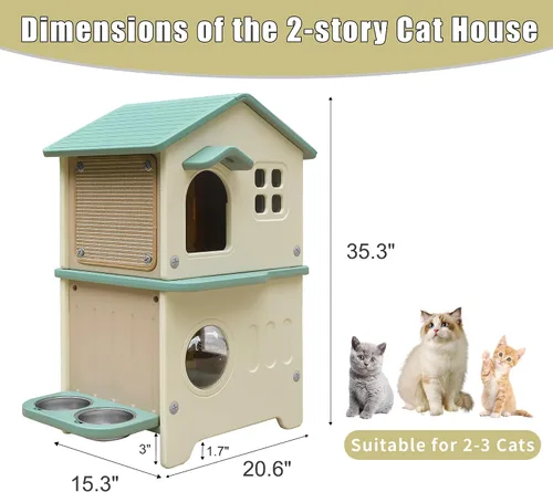 Vista 7 de Casa aislada para gatos al aire libre con forro